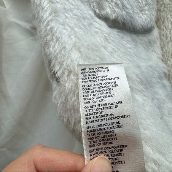 Anthropologie Maeve White Cinched Faux Fur Coat - Picture 12 of 16